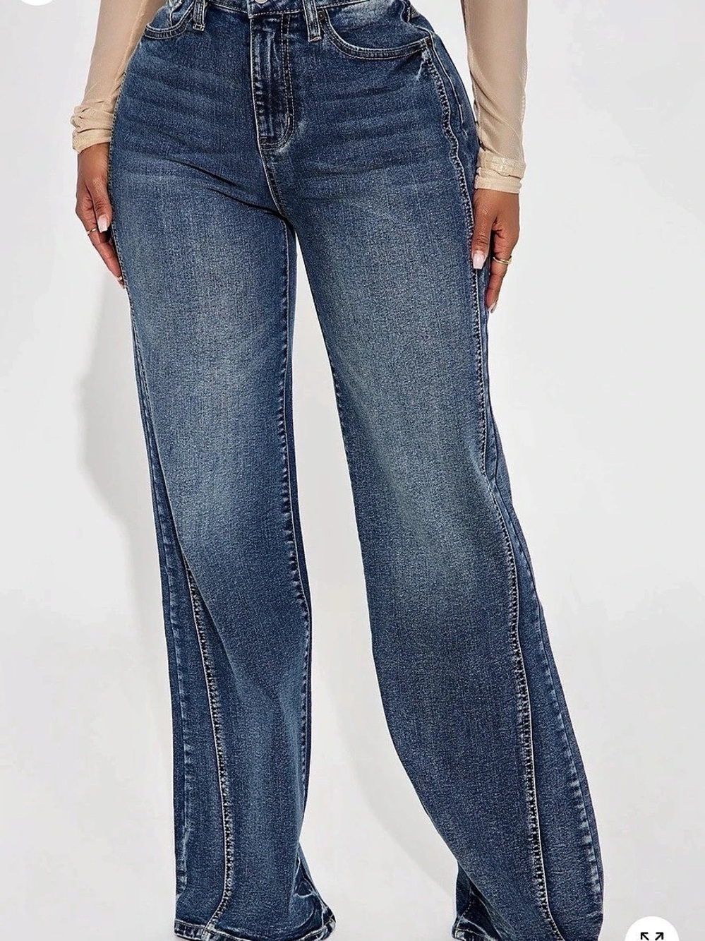 Women's Wide Leg Jeans in Blue Like New